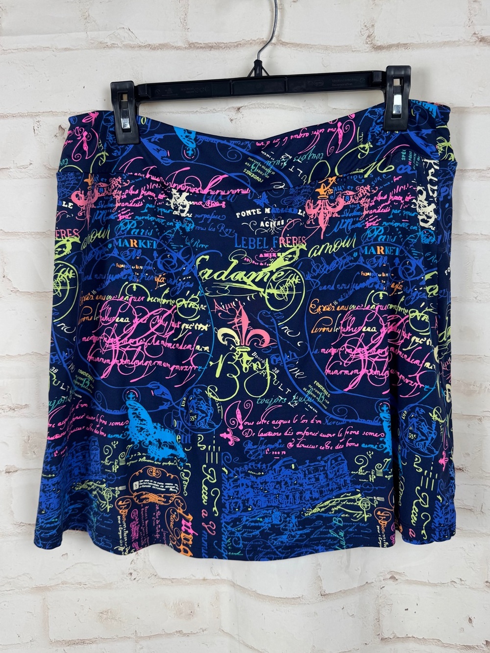 Lulu-B Skort French Parisian Script Landmarks Print Size L
